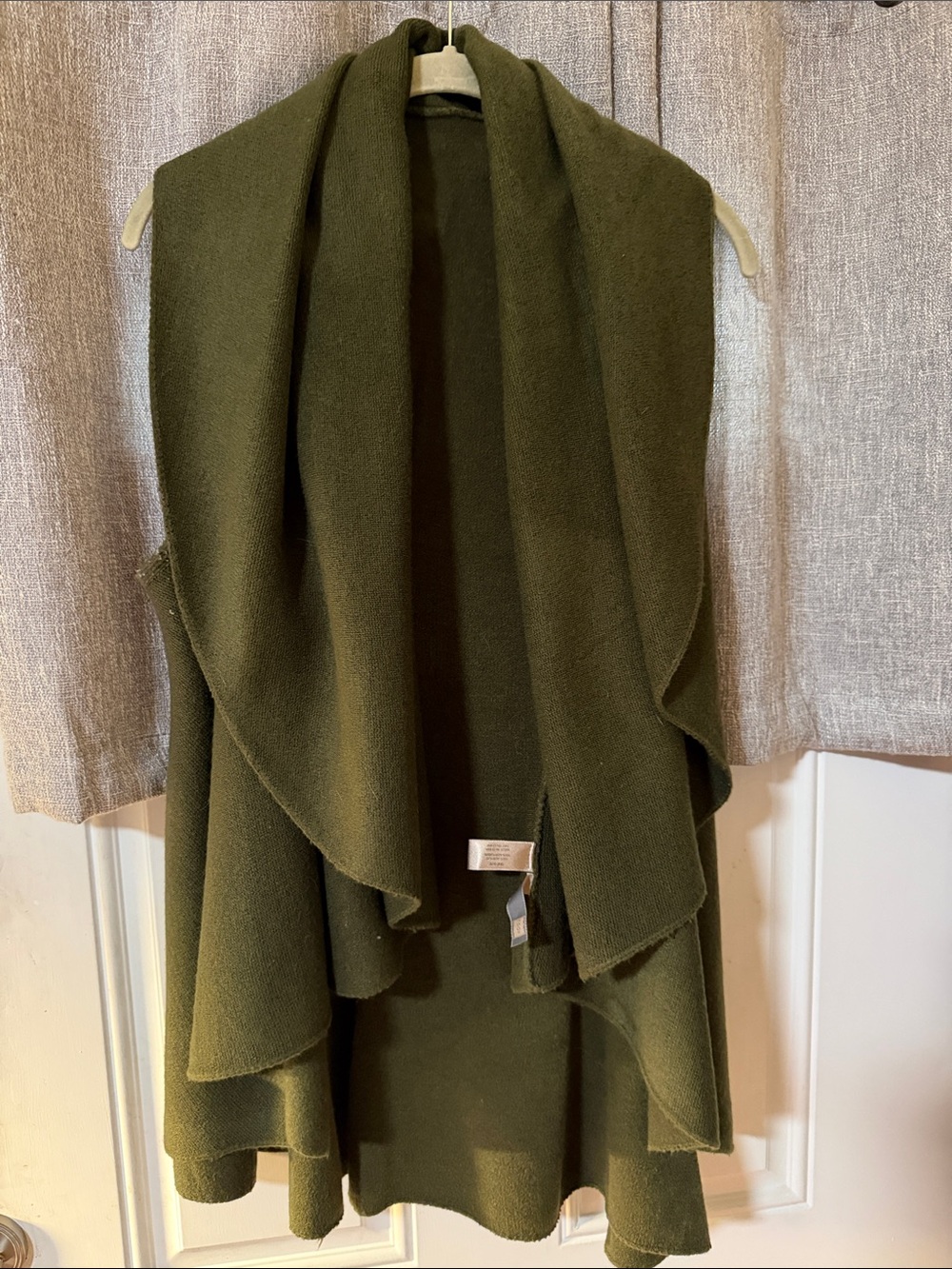 Joie Olive Green Layered Knit Draped Vest